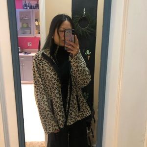 Cheetah Fleece Long Sleeve Jackef